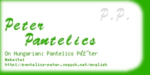 peter pantelics business card